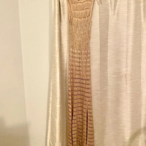 Gold Metallic Crochet Maxi Dress (New w/o tags) - Picture 2 of 5